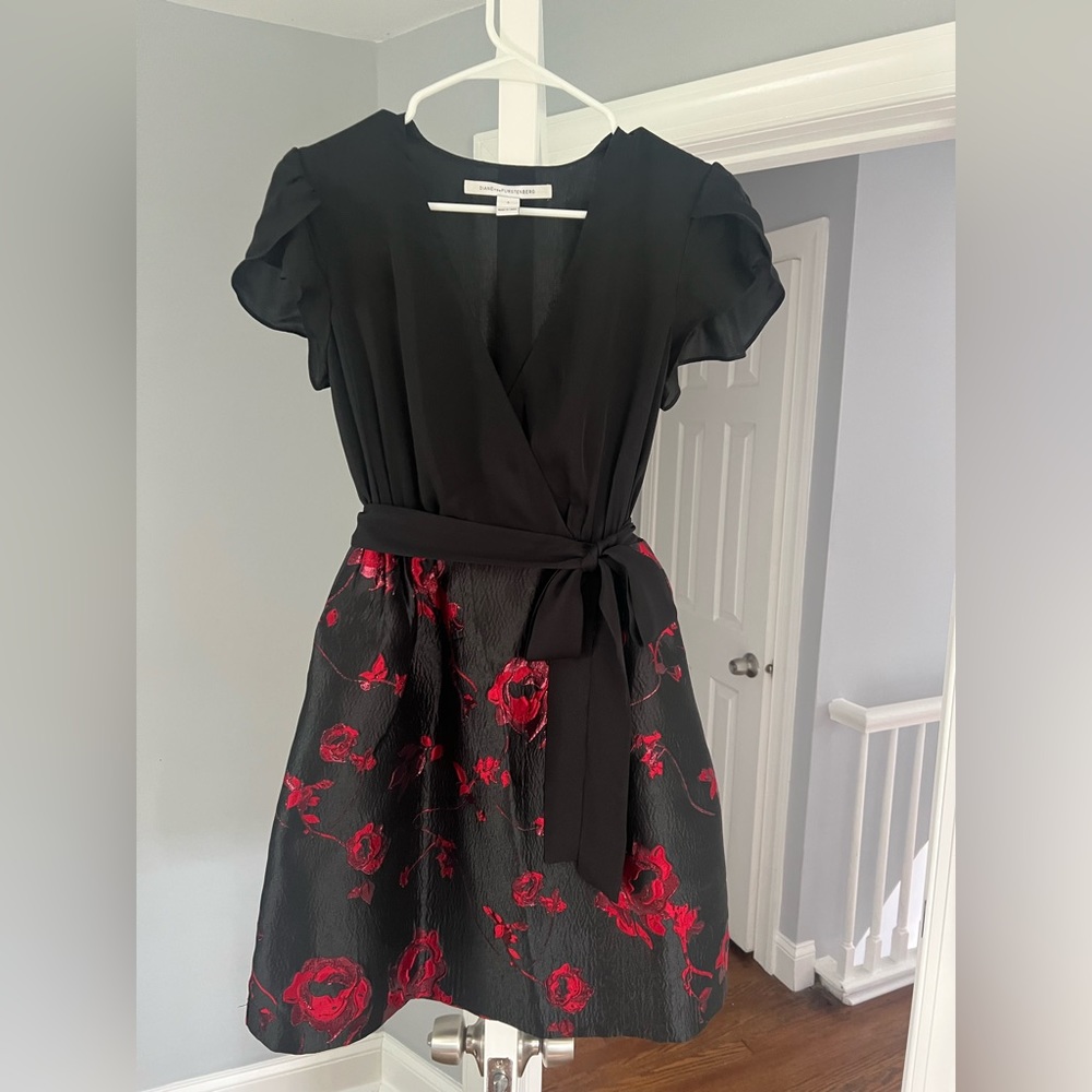 DVF black party dress
